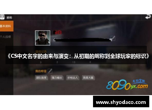 《CS中文名字的由来与演变：从初期的昵称到全球玩家的标识》
