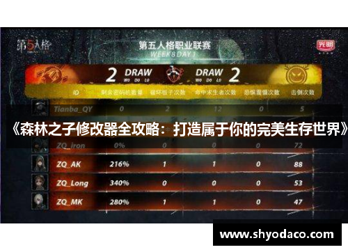 《森林之子修改器全攻略：打造属于你的完美生存世界》